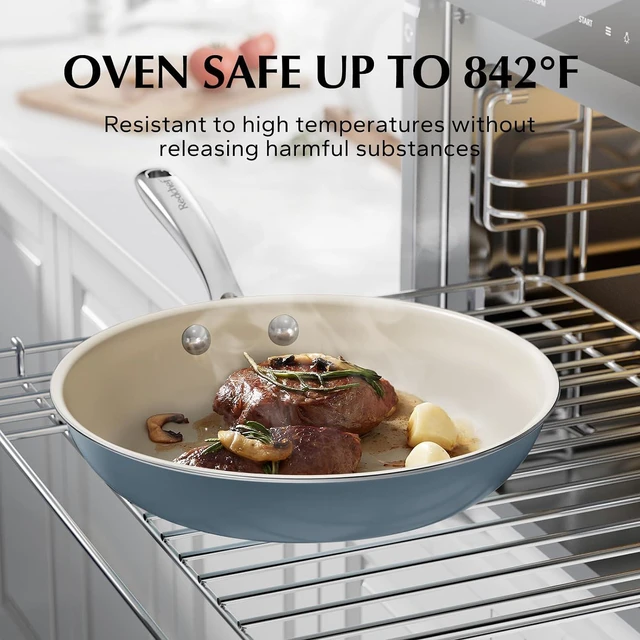Alt view image 7 of 7 - Redchef Frying Pans Nonstick Set, Non Toxic Ceramic Pans for Cooking, 8" 9.5" 11" Skillet Set, No PFAS & PTFE & PFOA with Stainless Steel Handle, Dishwasher & Oven Saf