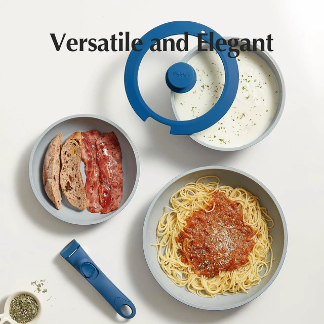 Alt view image 7 of 7 - Redchef Ceramic Pots and Pans Set Non Stick, Nonstick Kitchen Cookware Sets, Non Toxic Pots and Pans Set Non Stick, PFAS PFOA & PTFE Free, Nonstick Frying Pans Set, Ceramic Pan Skillet, RV Cookware