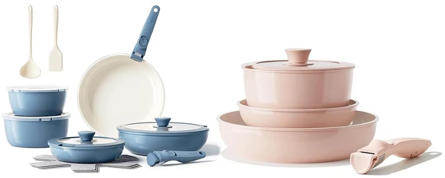 Main image of Redchef 21pcs Ceramic Pots and Pans Set Non Stick, Nonstick Kitchen Cookware Set with Detachable Handle, Non Toxic, PFAS PFOA & PTFE Free, RV Ceramic Cookware Set for Camping, Dishwasher/Oven Safe