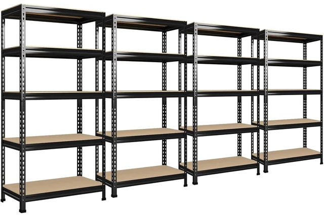 Main image of 5-Tier Garage Storage Shelves, Adjustable Metal Shelving, Black