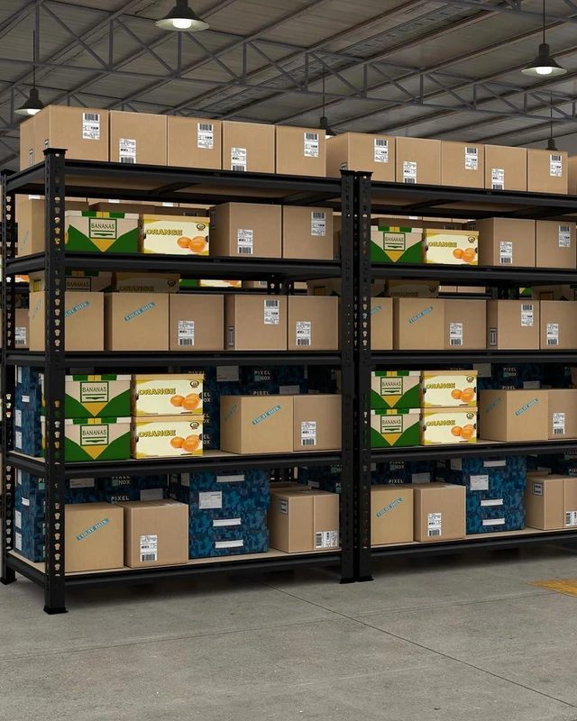 Alt view image 2 of 7 - 5-Tier Garage Storage Shelves, Adjustable Metal Shelving, Black