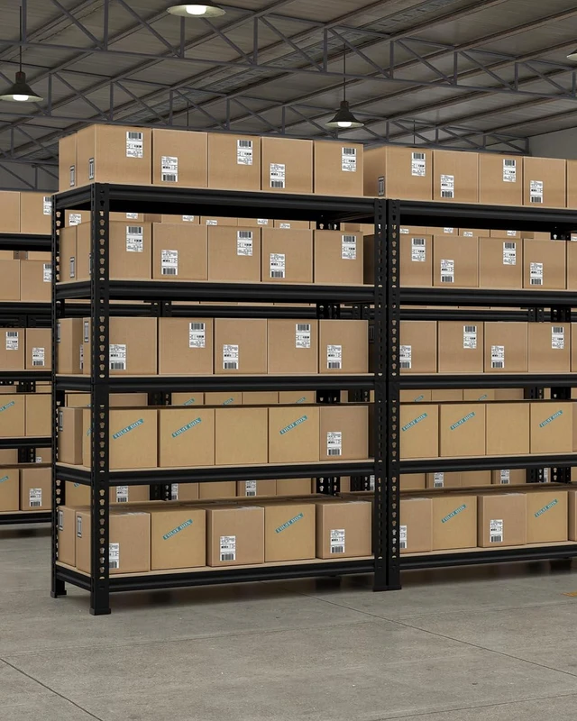 Alt view image 2 of 7 - 5-Tier Garage Storage Shelves, Adjustable Metal Shelving, Black