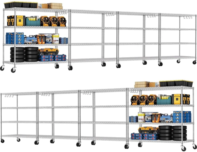 Main image of 4 Tier NSF Steel 55.5" Wx24 Dx76 H Wire Shelving 2400lbs