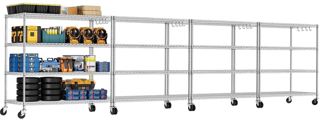 Main image of 4 Tier NSF Steel 55.5" Wx24 Dx76 H Wire Shelving 2400lbs