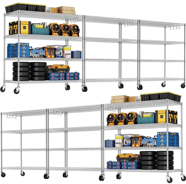 Main image of 4 Tier NSF Steel 55.5" Wx24 Dx76 H Wire Shelving 2400lbs
