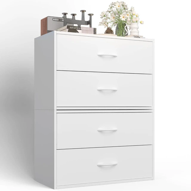 Main image of 2 Wood Drawers Closet Dresser Storage Organizer Stackable 2 Packs
