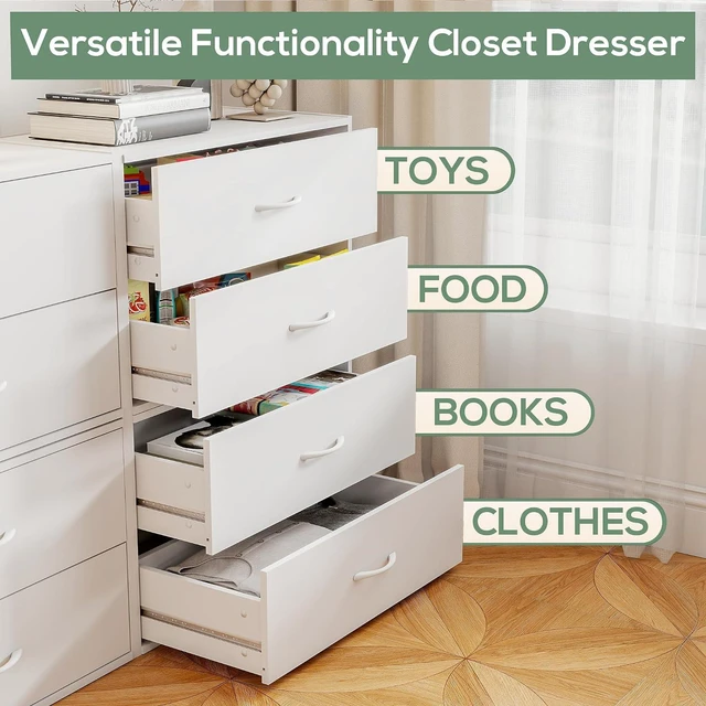 Alt view image 4 of 7 - 2 Wood Drawers Closet Dresser Storage Organizer Stackable White