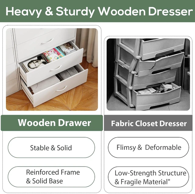 Alt view image 5 of 7 - 2 Wood Drawers Closet Dresser Storage Organizer Stackable White