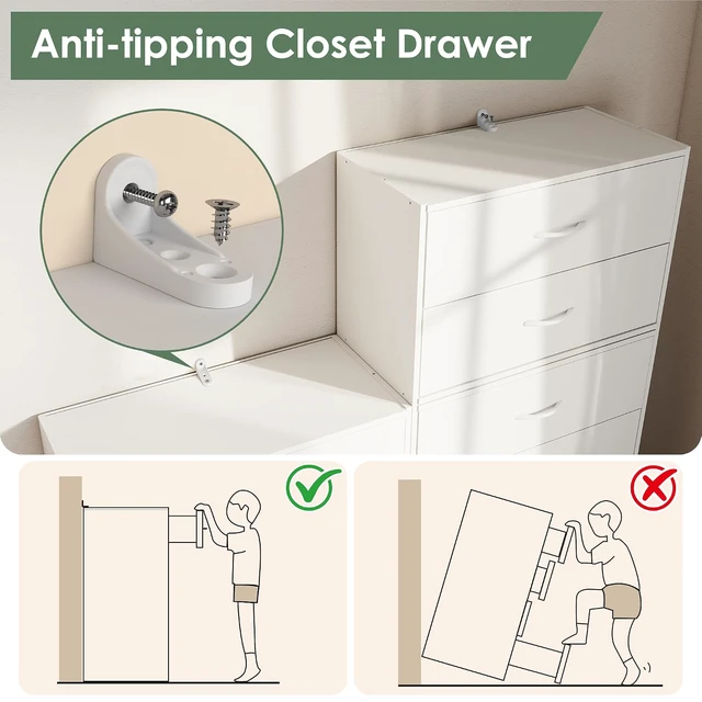 Alt view image 6 of 7 - 2 Wood Drawers Closet Dresser Storage Organizer Stackable White