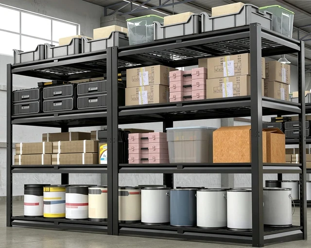 Alt view image 7 of 7 - 40" W Heavy Duty Garage Shelving 2200 LBS 4 Tier Storage Shelves