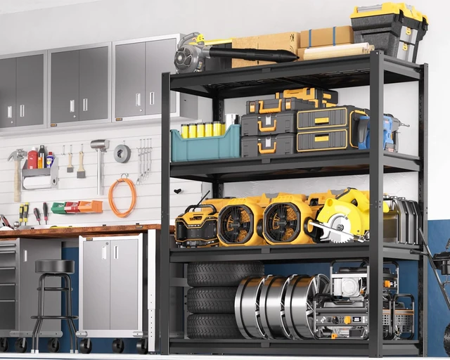 Alt view image 2 of 7 - 40" W Heavy Duty Garage Shelving 2200 LBS 4 Tier Storage Shelves