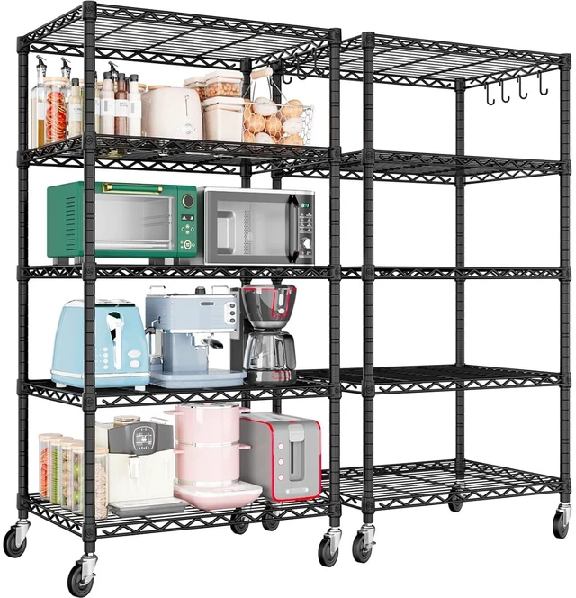 Main image of Wire Storage Rack with Wheels, 24"W x 18"D x 75"H Metal Shelving