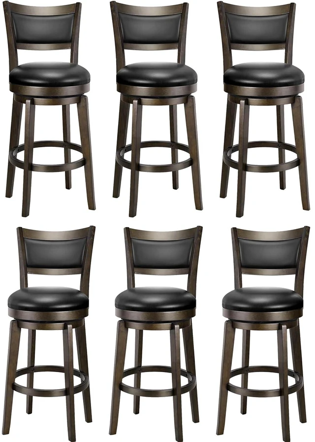 Main image of Swivel Bar Stools Set of 6, 26 Inch Counter Height Barstools