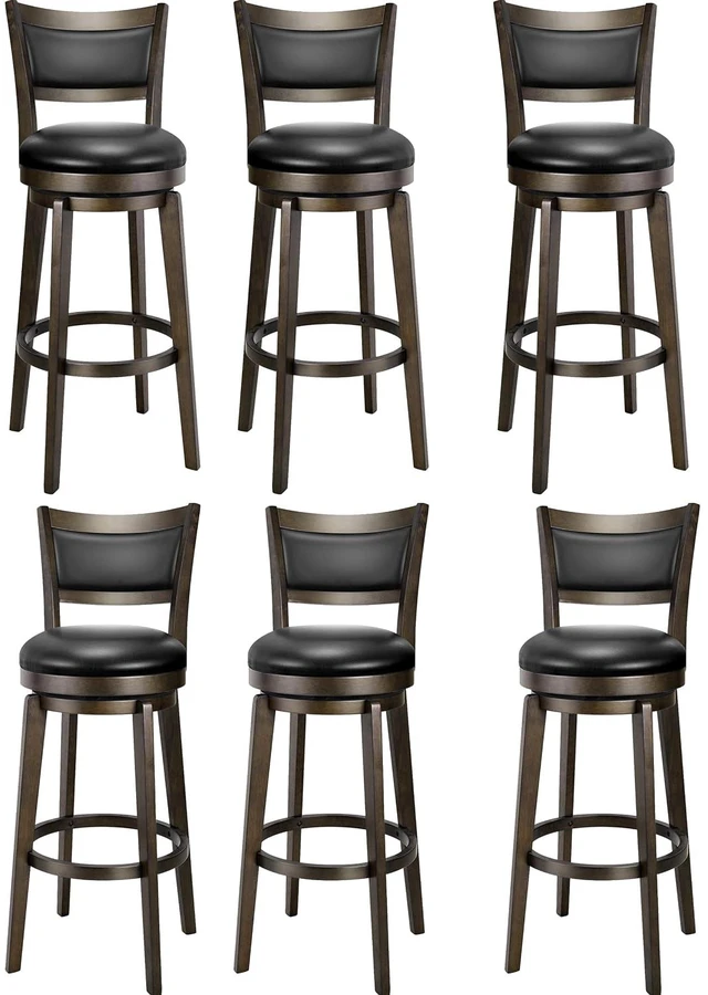 Main image of Swivel Bar Stools Set of 6, 32 Inch Tall Bar Height Barstools