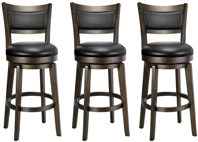 Main image of Swivel Bar Stools Set of 3, 26 Inch Counter Height Barstools