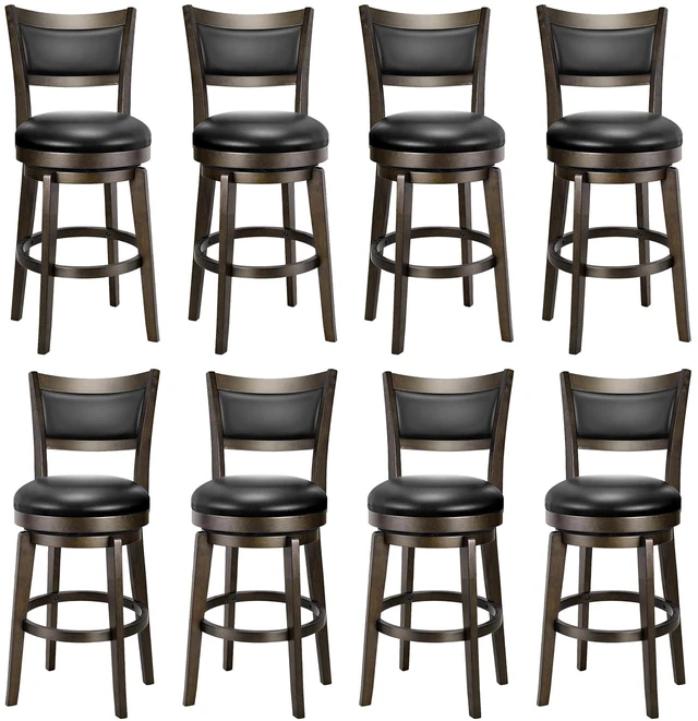 Main image of Swivel Bar Stools Set of 8, 24 Inch Counter Height Barstools