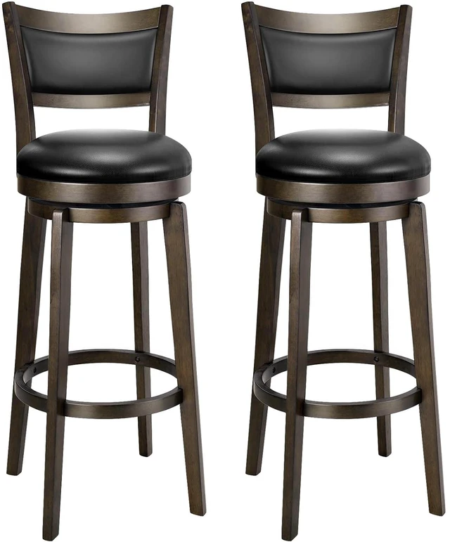 Main image of Swivel Bar Stools Set of 2, 34 Inch Extra Tall Bar Height