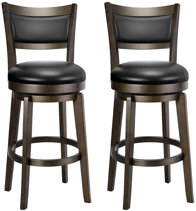 Main image of Swivel Bar Stools Set of 2, 26 Inch Counter Height Barstools