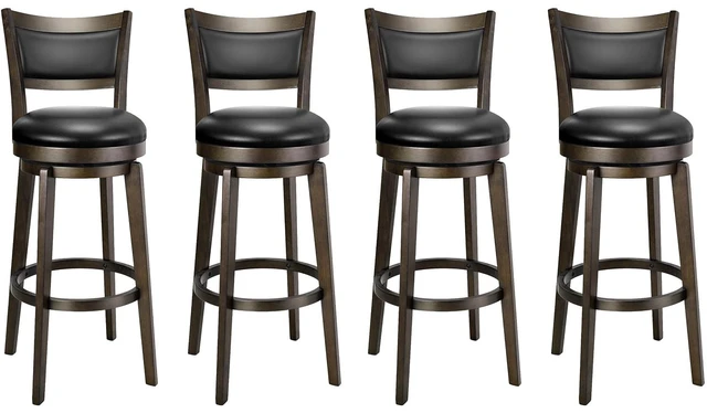 Main image of Swivel Bar Stools Set of 4, 32 Inch Tall Bar Height Barstools