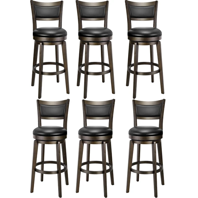 Main image of Swivel Bar Stools Set of 6, 30 Inch Bar Height Barstools