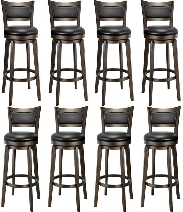 Main image of Swivel Bar Stools Set of 8, 34 Inch Extra Tall Bar Height