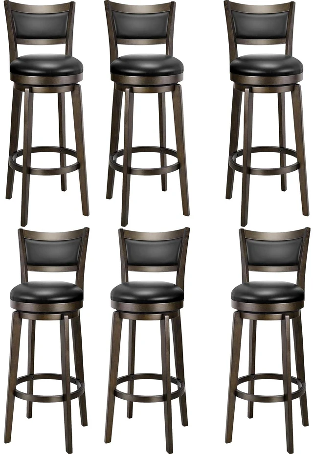 Main image of Swivel Bar Stools Set of 6, 34 Inch Extra Tall Bar Height