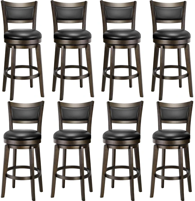 Main image of Swivel Bar Stools Set of 8, 26 Inch Counter Height Barstools