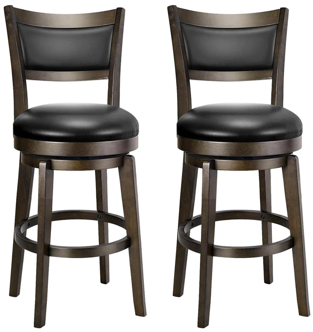 Main image of Swivel Bar Stools Set of 2, 24 Inch Counter Height Barstools