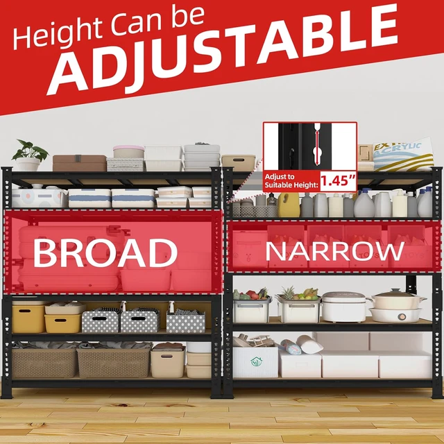 Alt view image 4 of 7 - 60" W X 24" D X 72" H Heavy Duty Garage Storage Shelves, 3000 LBS