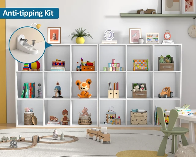 Alt view image 6 of 7 - 9 Cube Storage Organizer, Stackable Wood Cubby Bookshelf, White