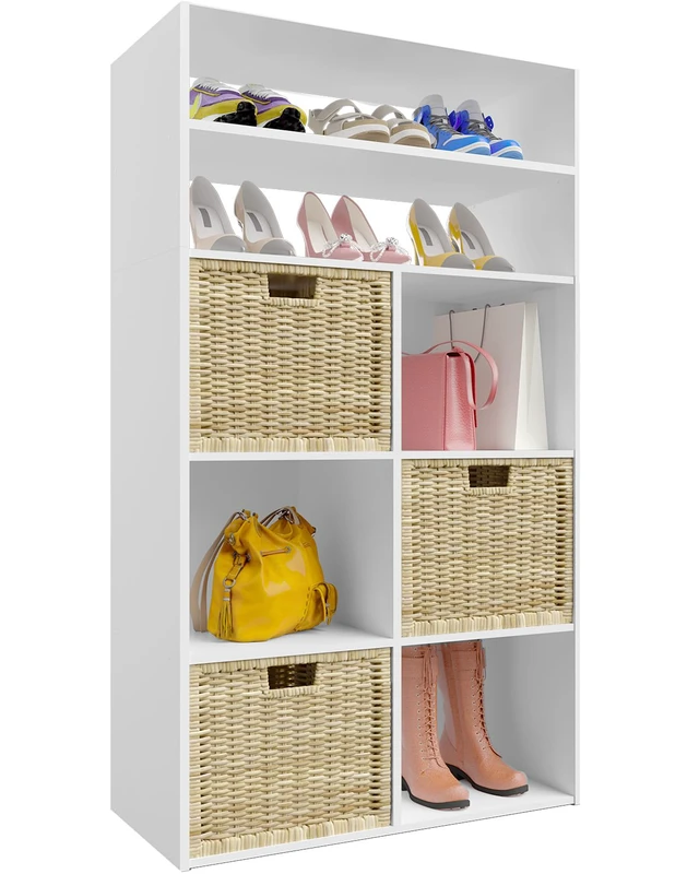 Main image of Stackable 6 Cube Storage Organizer with 2-Tier Shelves