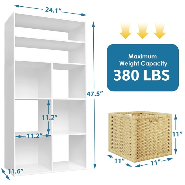 Alt view image 2 of 7 - Stackable 6 Cube Storage Organizer with 2-Tier Shelves
