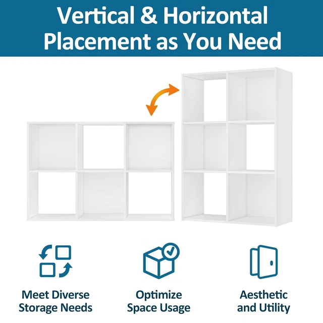 Alt view image 4 of 7 - Stackable 6 Cube Storage Organizer with 2-Tier Shelves