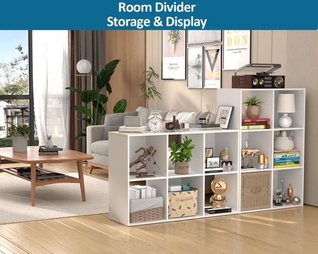Alt view image 5 of 7 - 6 Cube Storage Organizer, Stackable Wood Cubby Bookshelf, White