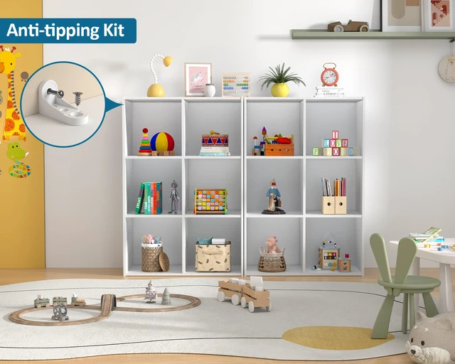 Alt view image 7 of 7 - 6 Cube Storage Organizer, Stackable Wood Cubby Bookshelf, White
