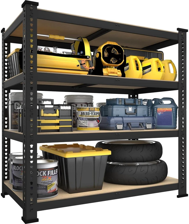 Main image of 40"W x 20"D x 59"H Garage Shelving, 4-Tier Storage Shelves, Black
