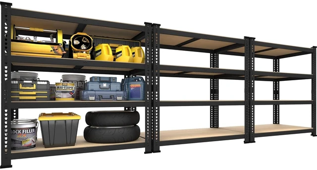 Main image of 40"W x 20"D x 59"H Garage Shelving, 4-Tier Storage Shelves, Black