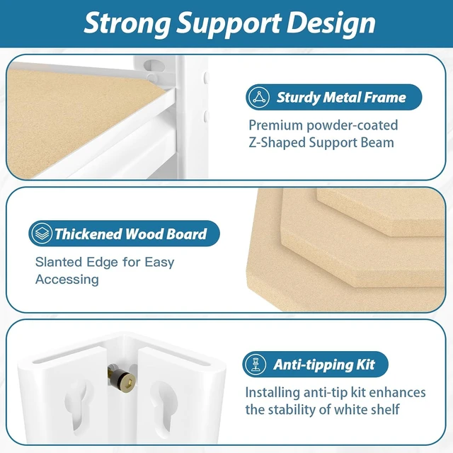 Alt view image 6 of 7 - 36"W x 16"D x 72"H Closet Storage Shelves, 5-Tier Metal Shelving