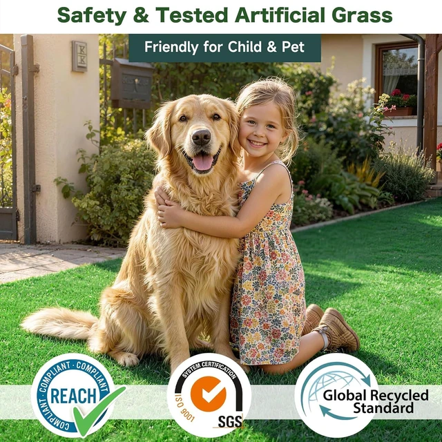 Alt view image 4 of 7 - 7 FT x 20 FT Artificial Grass Turf 2 PCS, 0.4" Pile Height
