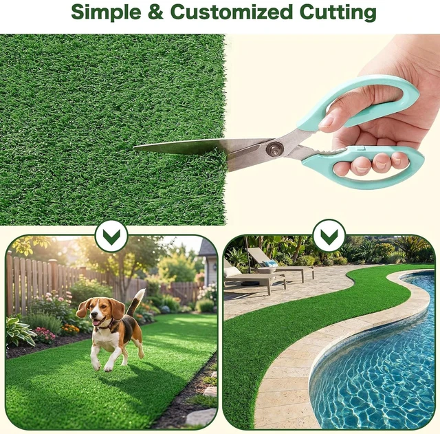Alt view image 7 of 7 - 7 FT x 20 FT Artificial Grass Turf 2 PCS, 0.4" Pile Height