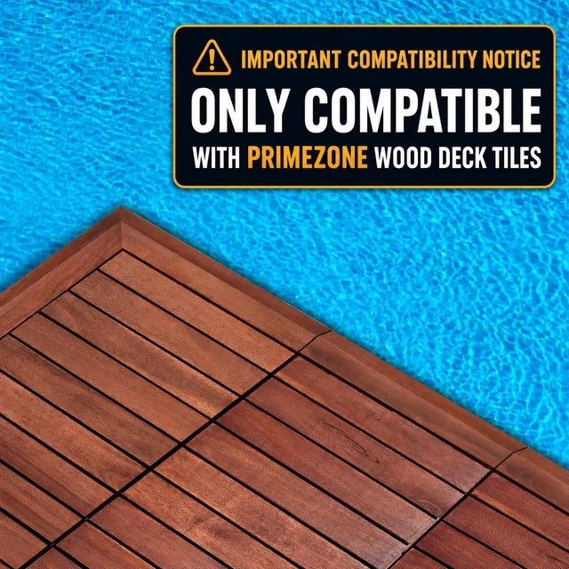Alt view image 2 of 7 - Solid Acacia Wood Edge Trim Set for Interlocking Deck Tiles