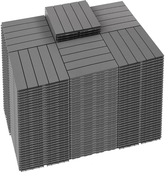 Main image of 216 PCS Plastic Interlocking Patio Deck Tiles Outdoor All Weather