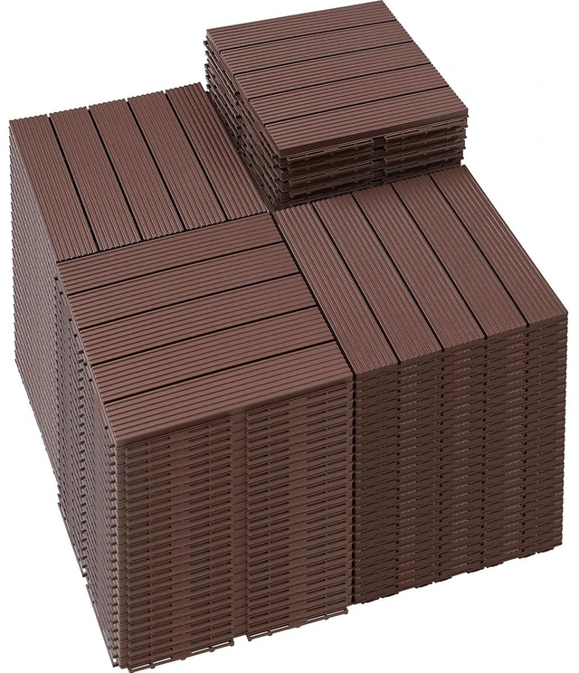 Main image of 108 PCS Plastic Interlocking Patio Deck Tiles Outdoor All Weather