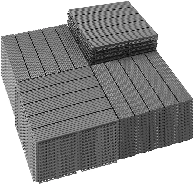 Main image of 54 PCS Plastic Interlocking Patio Deck Tiles Outdoor All Weather
