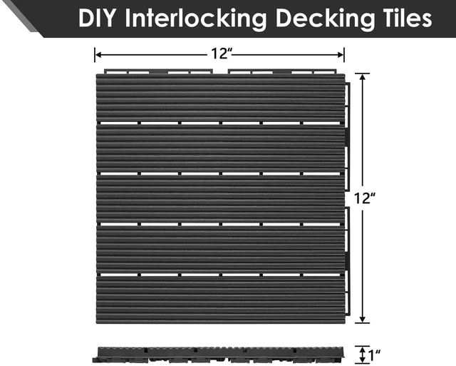 Alt view image 2 of 7 - 108 PCS Plastic Interlocking Patio Deck Tiles Outdoor All Weather