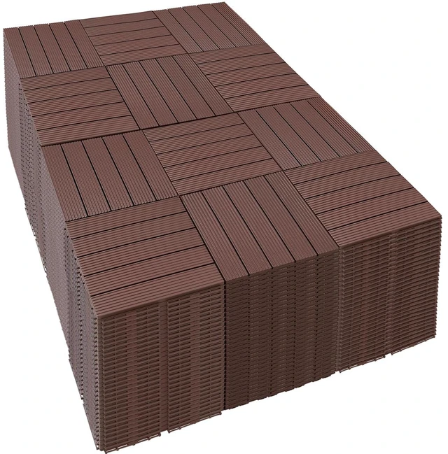 Main image of 432 PCS Plastic Interlocking Patio Deck Tiles Outdoor All Weather