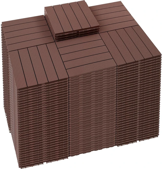 Main image of 216 PCS Plastic Interlocking Patio Deck Tiles Outdoor All Weather