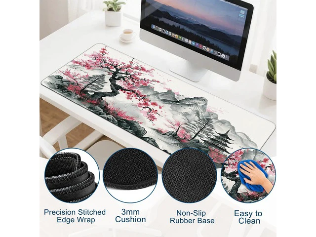 Alt view image 2 of 6 - Gaming Mouse Pad, Desk Mat for Keyboard and Mouse, Large Mouse Pad for Desk, Computer Mousepad