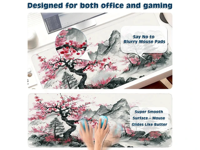 Alt view image 3 of 6 - Gaming Mouse Pad, Desk Mat for Keyboard and Mouse, Large Mouse Pad for Desk, Computer Mousepad