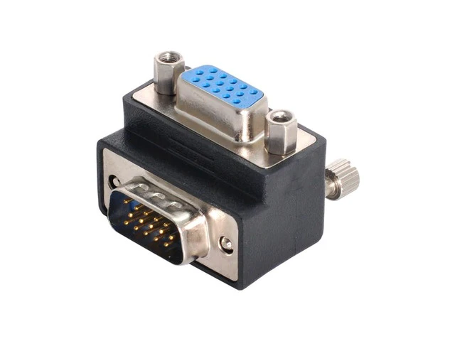 Alt view image 2 of 7 - 270 Degree Right Angled VGA SVGA 15pin Male to Female Extension Adapter